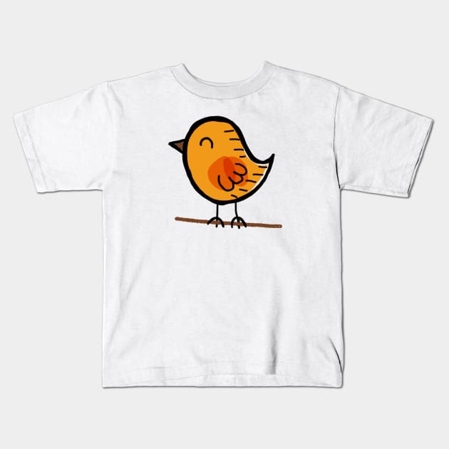 Little cool and cute bird Kids T-Shirt by HananArt